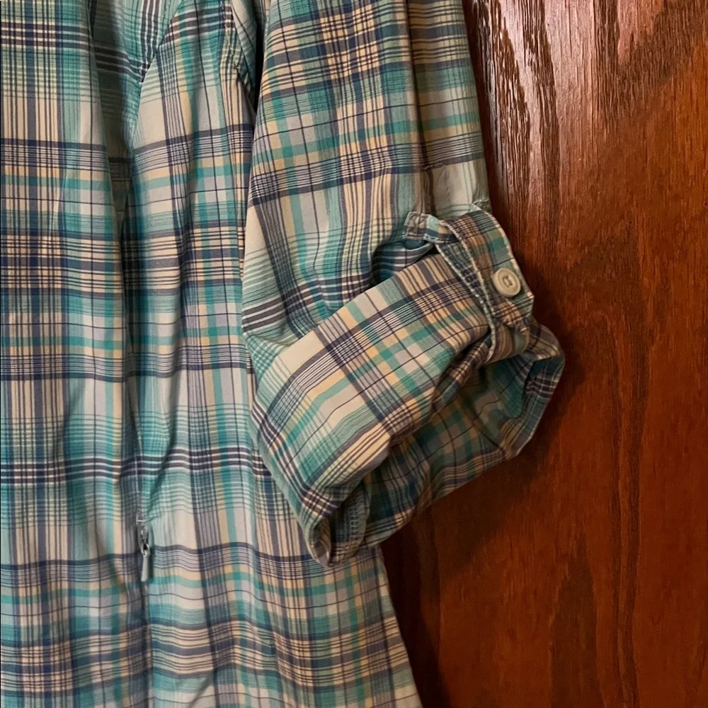 Duluth Trading Company - Blue Plaid Button-Up Shirt - Picture 5 of 8